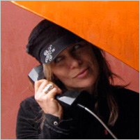erika in retro phone booth in china